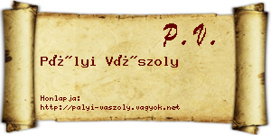 Pályi Vászoly névjegykártya